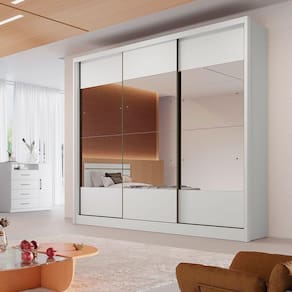 Guarda Roupa Coliseu 3 Portas 6 Gavetas Clic Móveis Branco