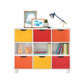Nicho Organizador Com 9 Gavetas Coloridas E Rodízios Qmovi