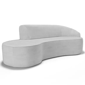 Sofá Living 3 Lugares 230cm Braço Direito Mozart D06 Linho Cinza - Mpozenato