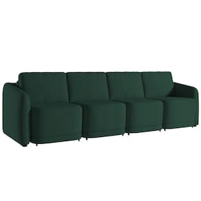 Sofá Cama Casal Para Sala 396cm Polska K04 Veludo Verde - Mpozenato