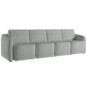 Sofá Cama Casal Para Sala 436cm Polska K04 Bouclê Cinza - Mpozenato