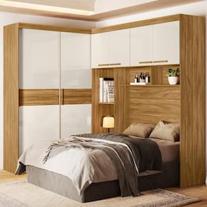 Dormitorio Modulado Casal 6 Portas Fl0270 Freijo Off White Moval Freijo Off White