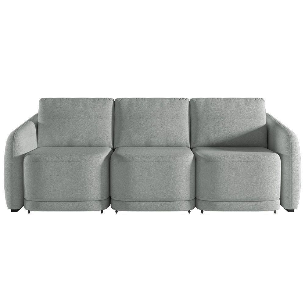 Sofá Cama Casal Para Sala 336cm Polska K04 Bouclê Cinza - Mpozenato