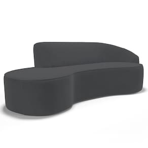 Sofá Living 2 Lugares 180cm Braço Direito Mozart D06 Veludo Cinza - Mpozenato