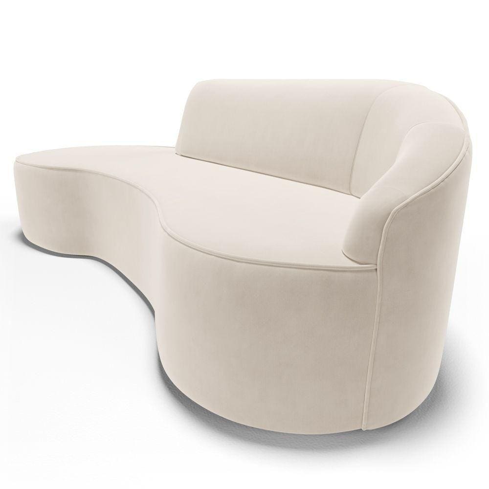 Sofá Living 3 Lugares 210cm Braço Direito Mozart D06 Veludo Bege - Mpozenato