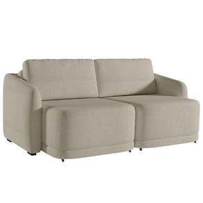 Sofá Cama Casal Para Sala 236cm Polska K04 Bouclê Bege - Mpozenato