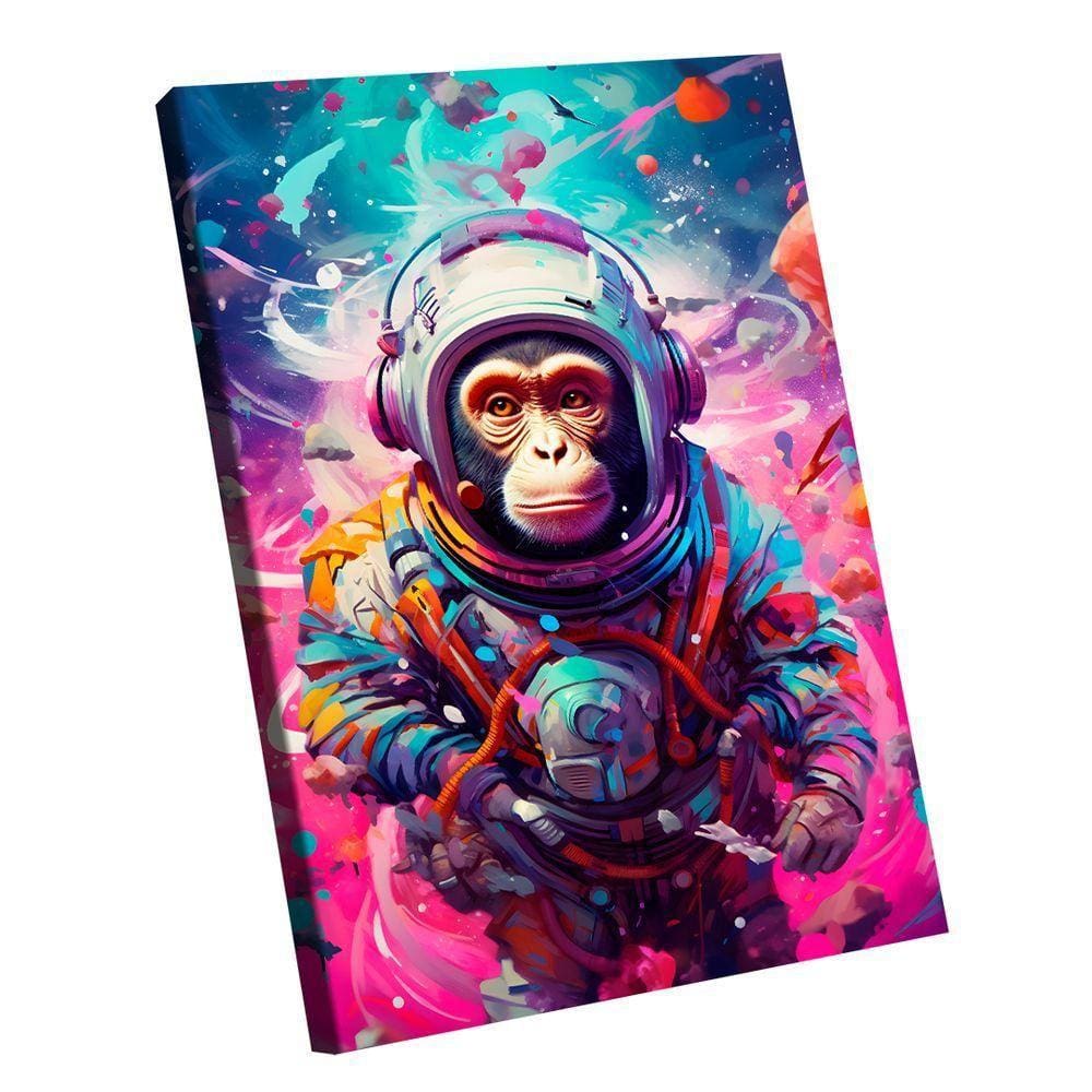 Quadro Macaco Astronauta -- Br Artes