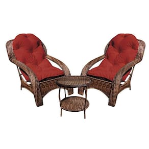 Conjunto De 2 Poltronas + Mesa De Centro Vermelho