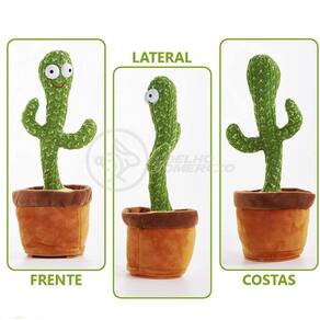 Brinquedo Infantil Cacto Dançante Pelúcia 120 Músicas Usb