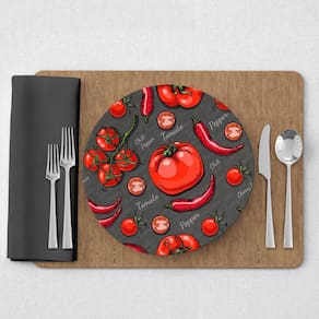 Kit Capa de Sousplat Estampado com Guardanapos Mesa Posta Jogo Americano 10 Lugares - Decoração Cozinha