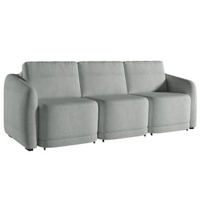 Sofá Cama Casal Para Sala 306cm Polska K04 Bouclê Cinza - Mpozenato