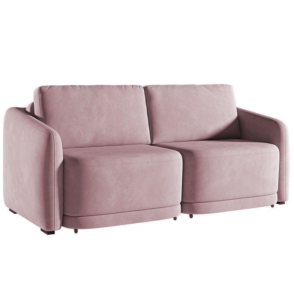 Sofá Cama Casal Para Sala 216cm Polska K04 Veludo Rosê - Mpozenato