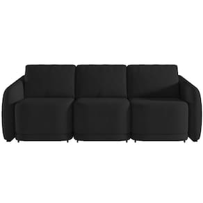 Sofá Cama Casal Para Sala 336cm Polska K04 Veludo Preto - Mpozenato