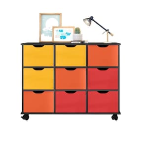 Nicho Organizador Com Rodízios Toys 9 Gavetas Q01 Pto/color - Mpozenato