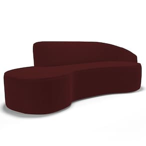Sofá Living 3 Lugares 230cm Braço Direito Mozart D06 Veludo Vermelho - Mpozenato