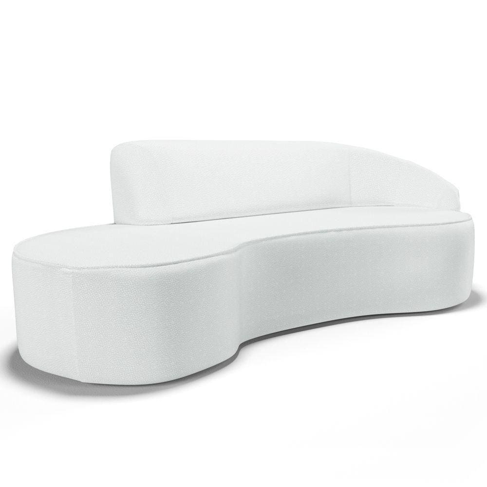 Sofá Living 4 Lugares 280cm Braço Direito Mozart D06 Sintético Branco - Mpozenato