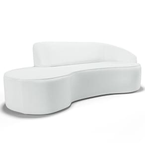 Sofá Living 2 Lugares 180cm Braço Direito Mozart D06 Sintético Branco - Mpozenato