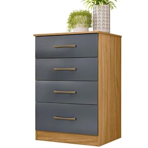 Comoda 4 Gavetas Ms9130 Freijo Cinza Moval Freijo Cinza