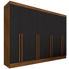Guarda Roupa Casal Valentina 8 Portas 4 Gavetas Freijó/preto - Móveis Arapongas