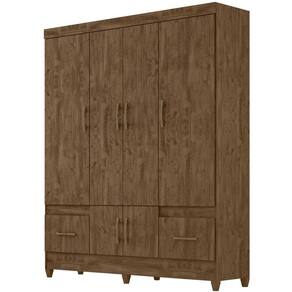Guarda Roupa Casal 6 Portas 9123 Castanho Wood Moval Castanho Wood