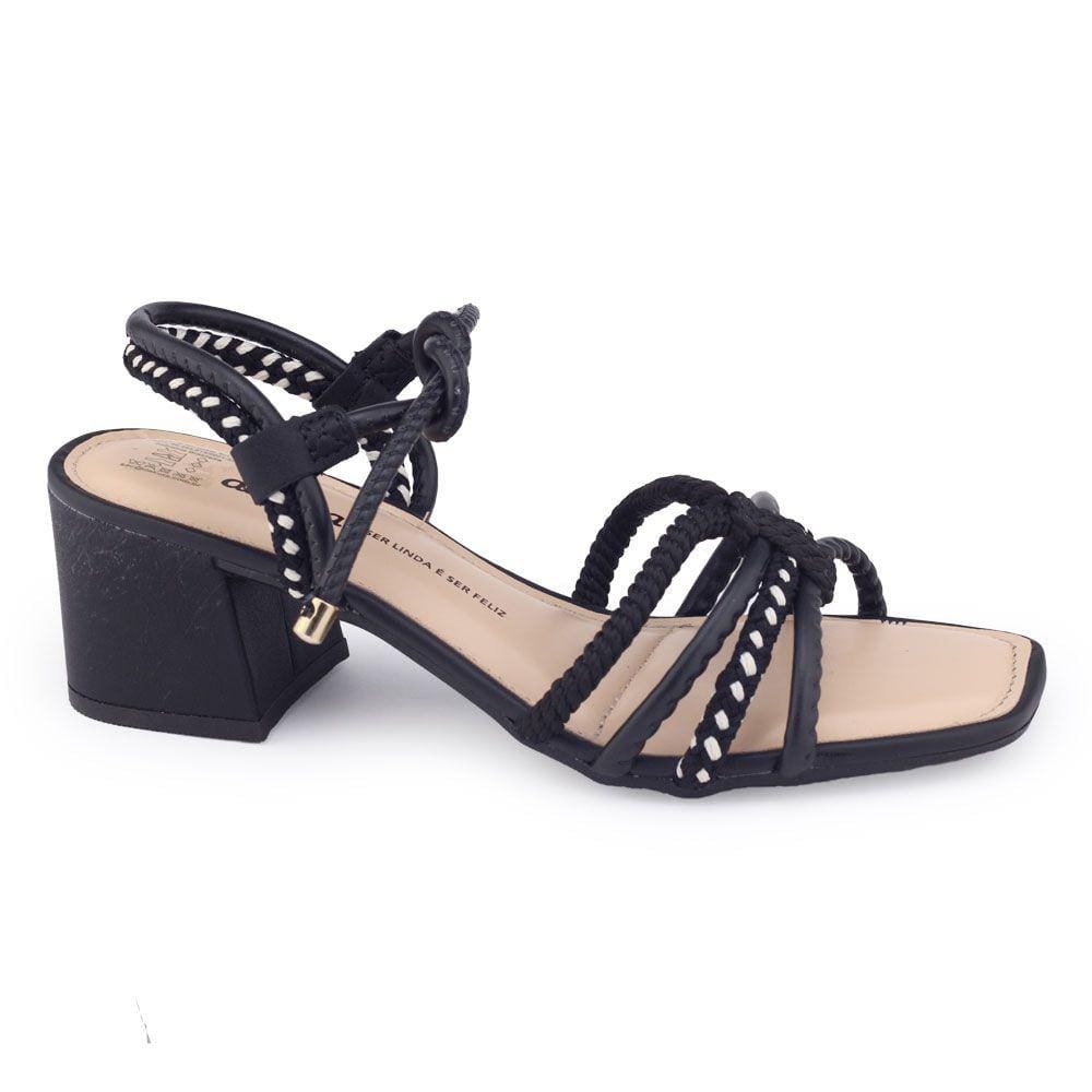 Sandália feminina Dakota Y0552 bloco médio corda amarração