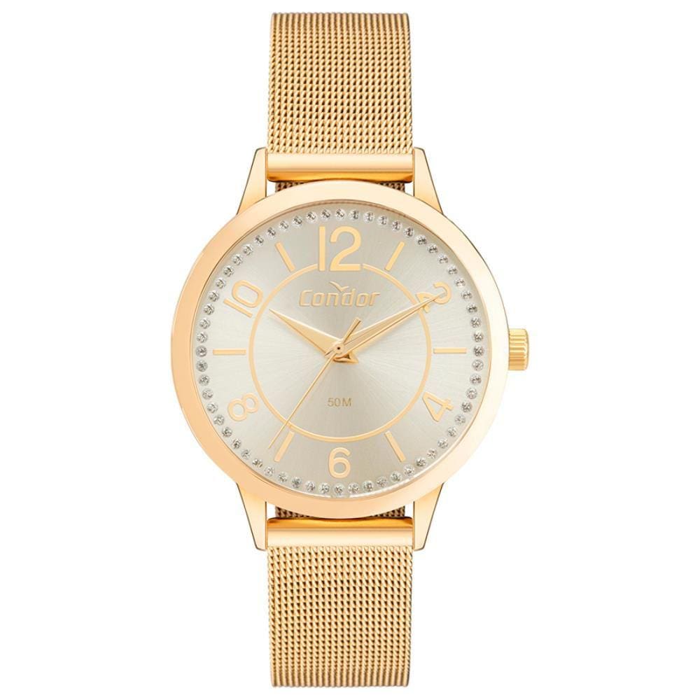 Relógio Condor Feminino Ref: Co2035nck/4x Casual Mesh Dourado
