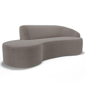 Sofá Living 3 Lugares 210cm Braço Direito Mozart D06 Bouclê Bege Escuro - Mpozenato