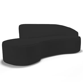 Sofá Living 3 Lugares 260cm Braço Direito Mozart D06 Sintético Preto - Mpozenato
