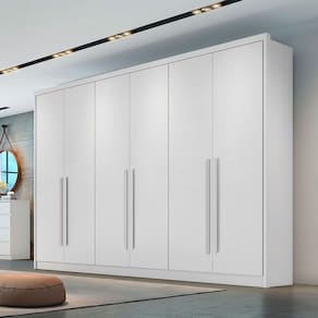 Guarda Roupa Roma 6 Portas 6 Gavetas Clic Móveis Branco