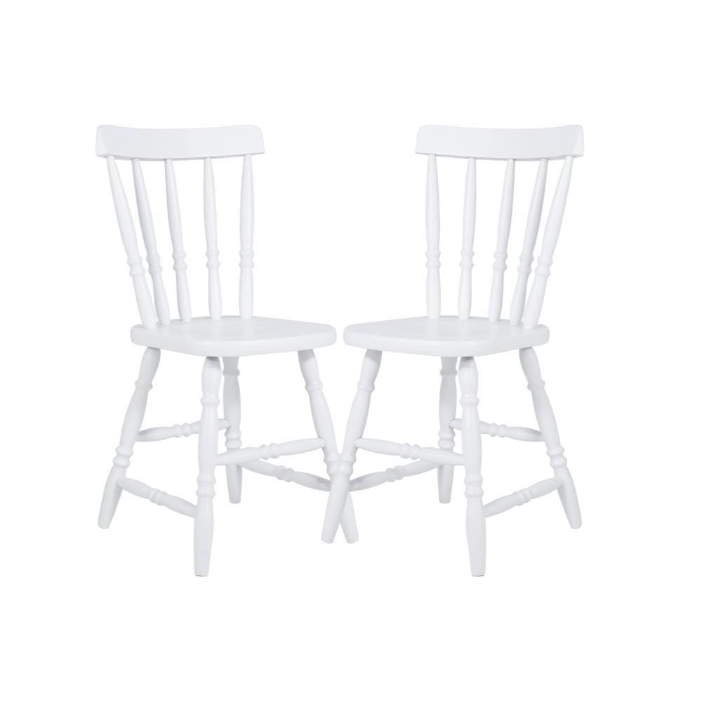 Kit Cadeira Ditália Madeira Maciça Eucalipto 2 uni Branco