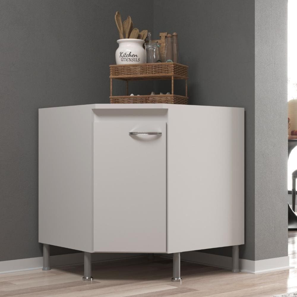 Balcão Modulado De Canto Tampo Viena 1 Porta Branco