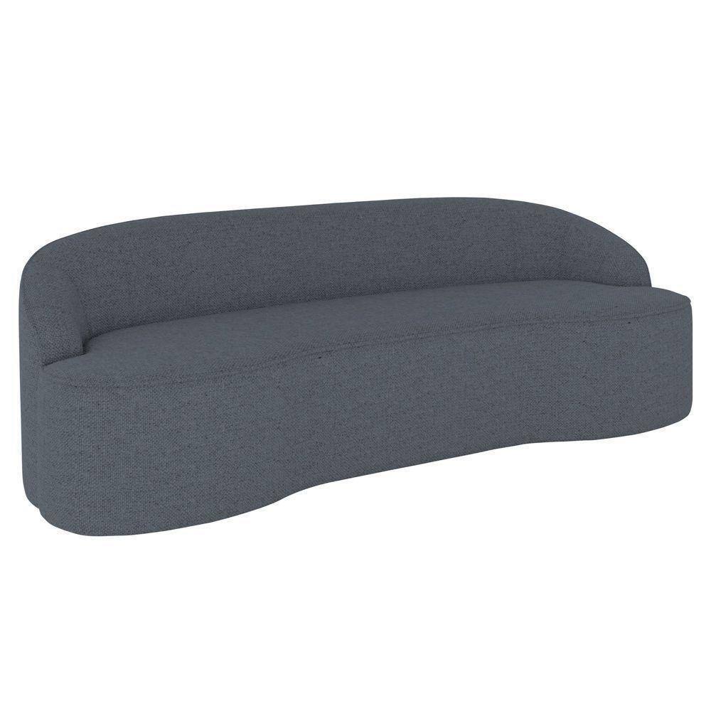 Sofá 4 Lugares Para Sala De Estar Living 260cm Theo D06 Linho Mescla Chumbo - Mpozenato