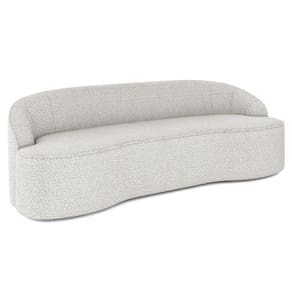 Sofá 5 Lugares Para Sala De Estar Living 280cm Theo D06 Bouclê Creme - Mpozenato