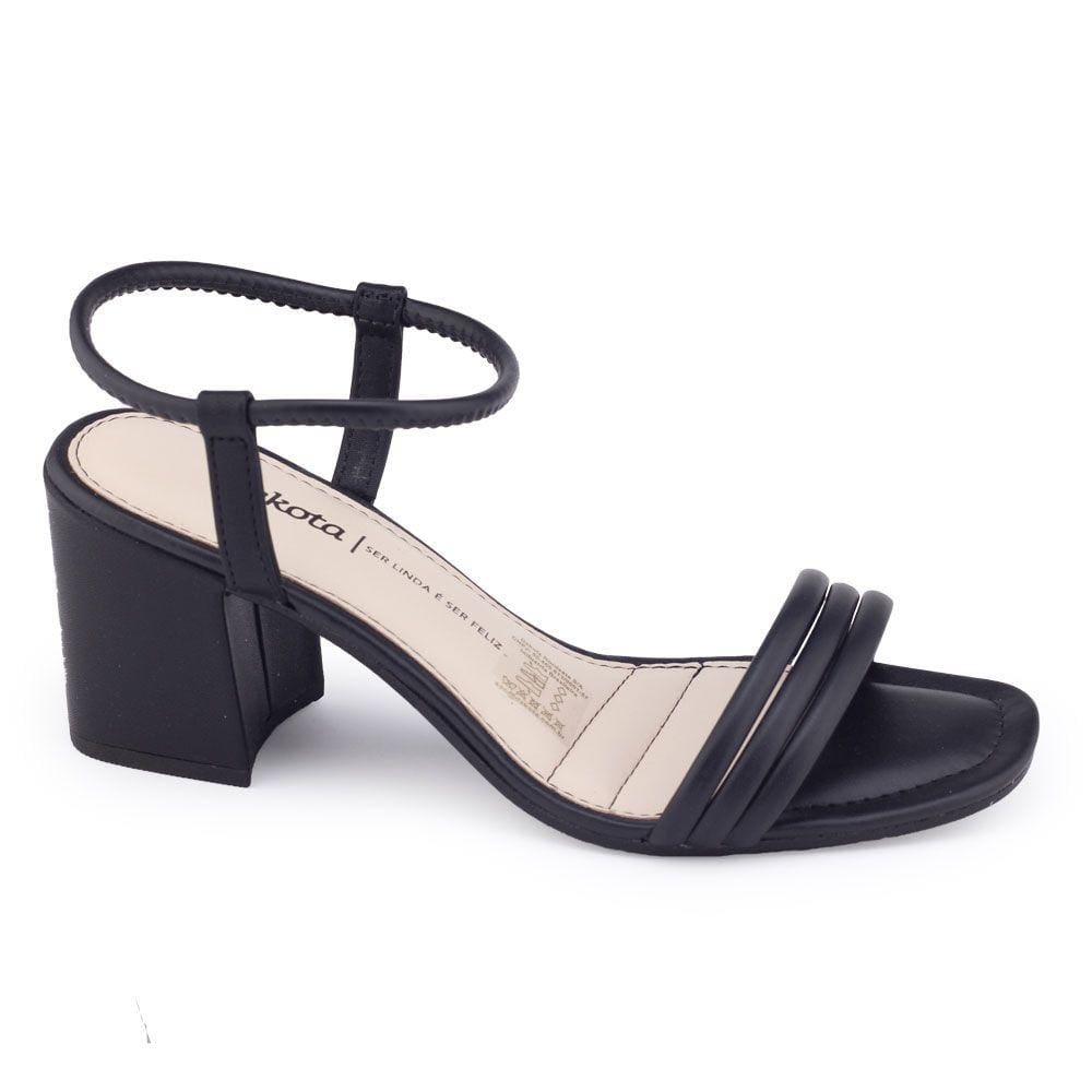 Sandália feminina Dakota Z9432 salto bloco médio tiras Cores
