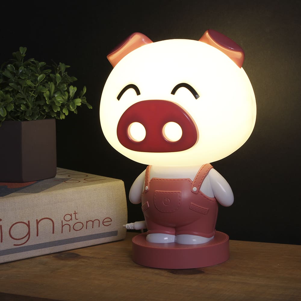 Luminária de Mesa Taschibra Led Porquinha Kiki 3W USB Luz Quente 3000K
