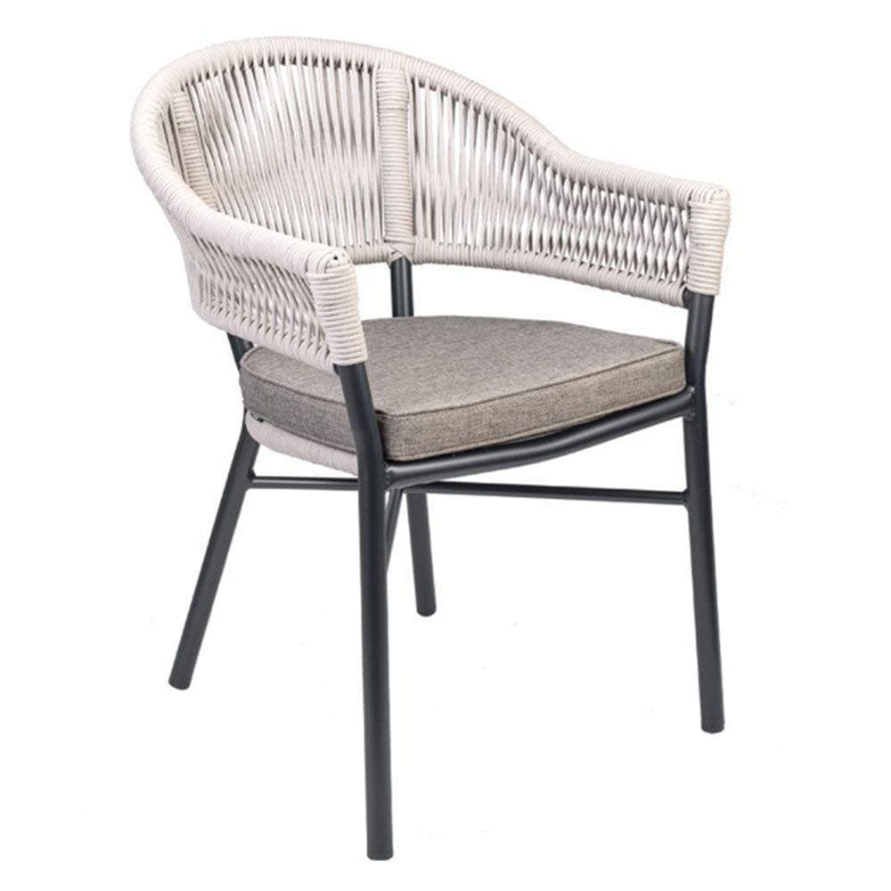 Cadeira Caraíva Base Grafite - Amêndoa