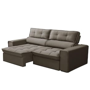 Sofá Retrátil Reclinável 3 Lugares 180Cm Blanches F05 Veludo Castor - Mpozenato