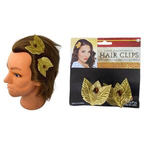 Kit 2 Presilhas De Cabelo Acessório Com Flor Dourada 6Cm