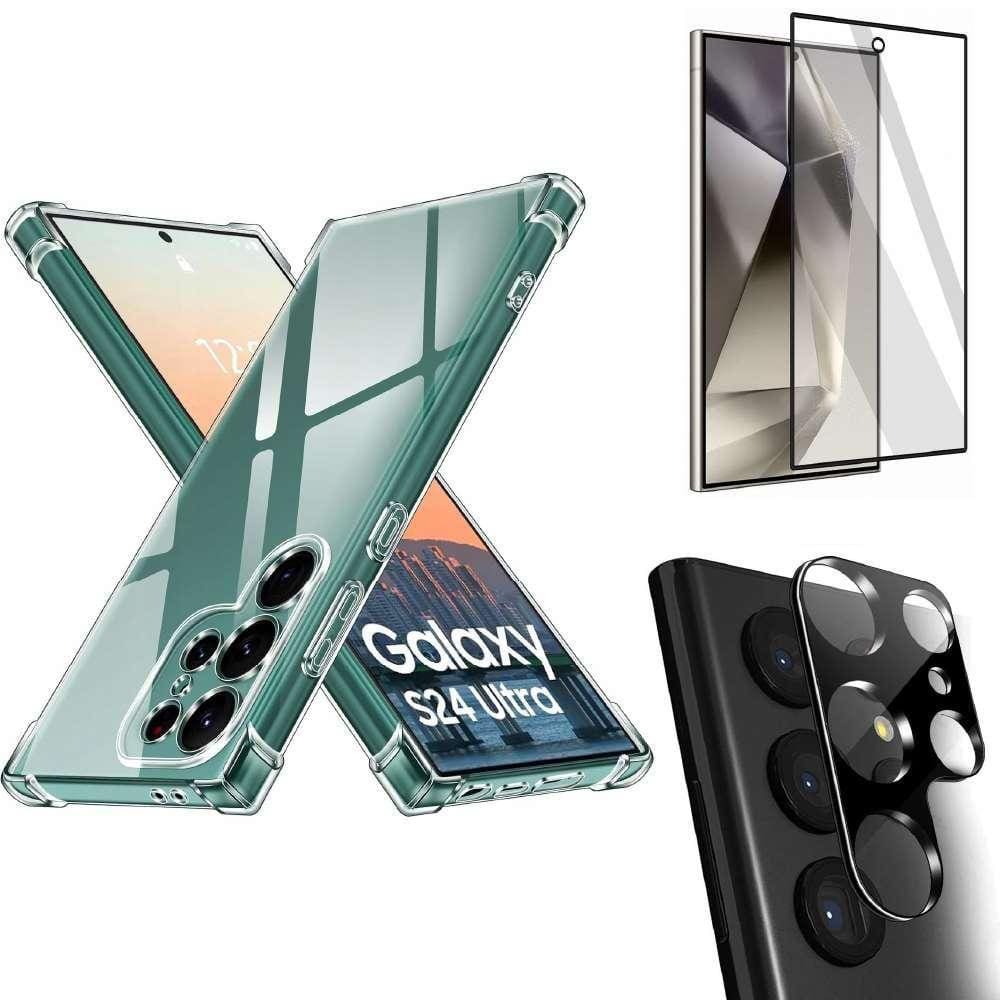 Kit Capinha Samsung S24 Ultra + Película 3D +Película Cam