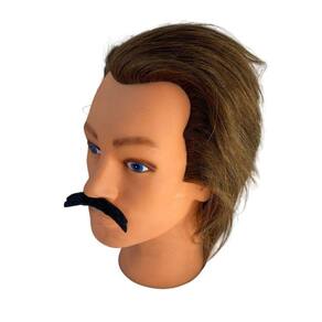 Kit 3 Un Bigode Repicado Ponta Falso Preto Pelúcia Adesivo
