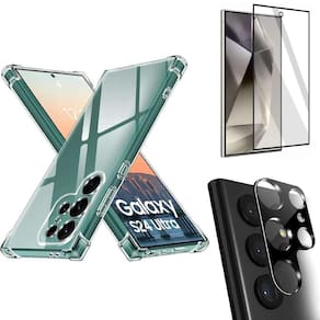 Kit Capinha Samsung S24 Ultra + Película 3D +Película Cam