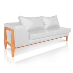Sofá 2 Lugares Judy Corano Base Madeira D`rossi Branco