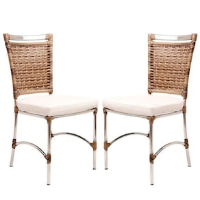 2 Cadeiras De Jantar Jk Em Alumínio Cappuccino