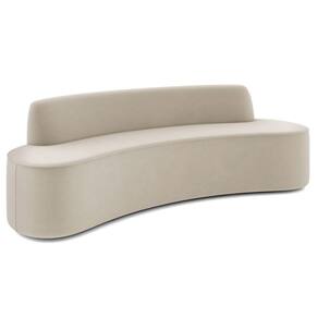 Sofá 4 Lugares Para Sala De Estar Living 230cm Koane D06 Veludo Creme - Mpozenato