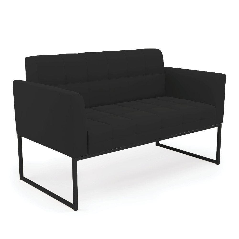 Sofá Namoradeira Elisa Veludo Base Metálica Industrial Preto - D`rossi Cor Preto
