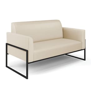 Sofá Namoradeira Base Industrial Alta Preto Marisa Corino D03 - D\`rossi Cor Bege