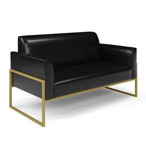 Sofá Namoradeira Base Industrial Alta Dourado Marisa Corano D03 - D\`rossi Cor Preto