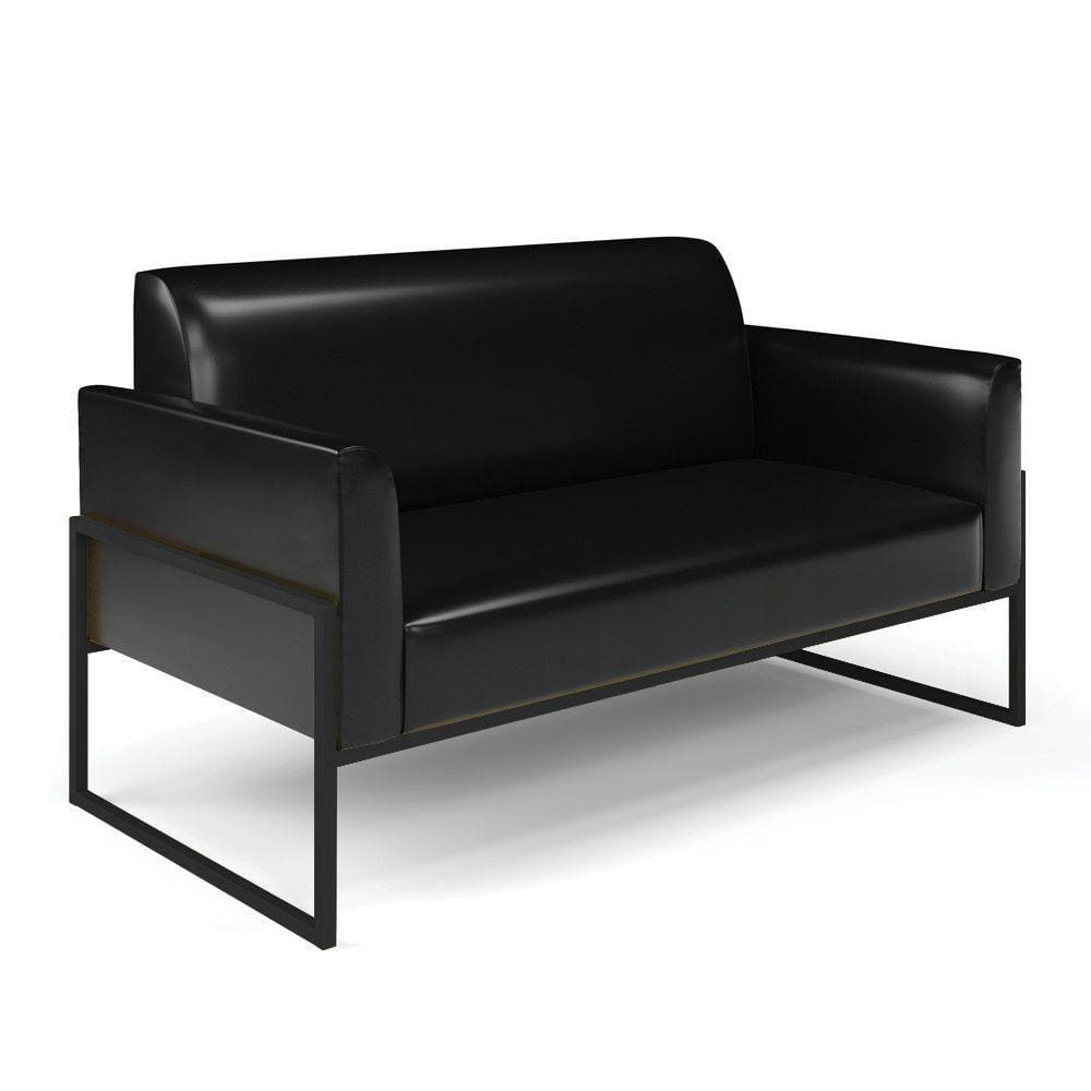 Sofá Namoradeira Base Industrial Alta Preto Marisa Corano Preto D03 - D\`rossi