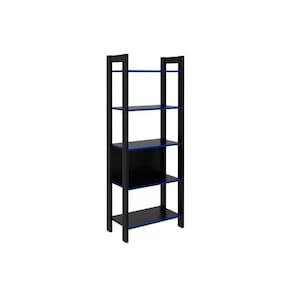 Multiuso Quarto Juvenil Me4166 C- 5 Prateleiras Preto-azul
