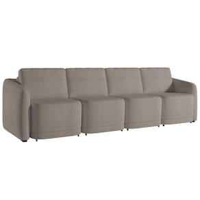 Sofá Cama Casal Para Sala 356cm Polska K04 Bouclê Bege Escuro - Mpozenato